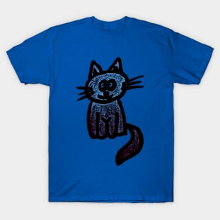 Smiling kitty in blue T-Shirt